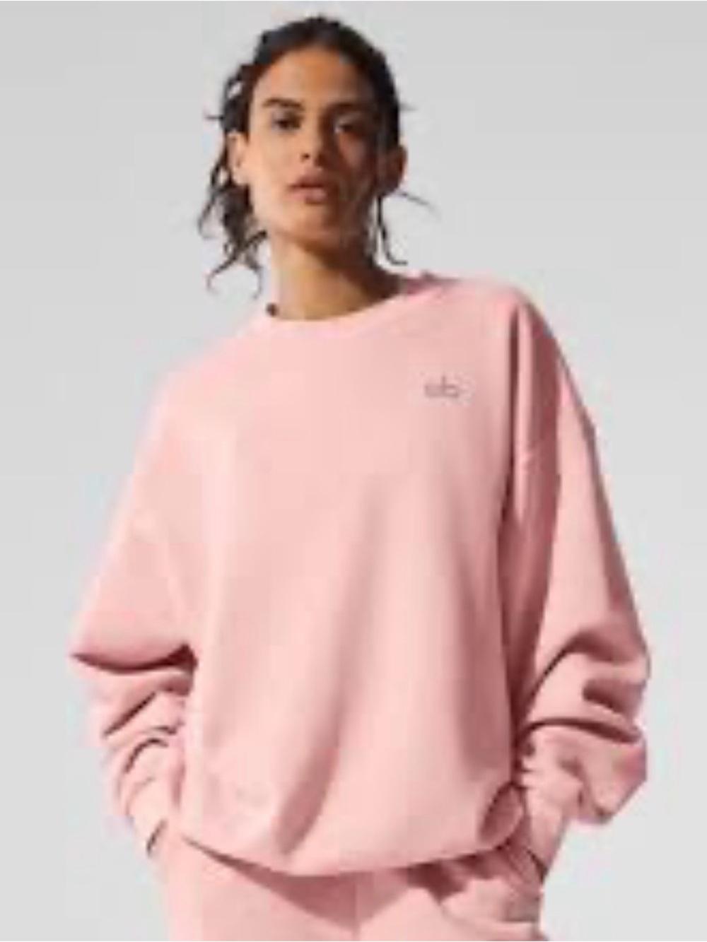 ALO Yoga Women's Light Pink Crewneck Sweatshirt